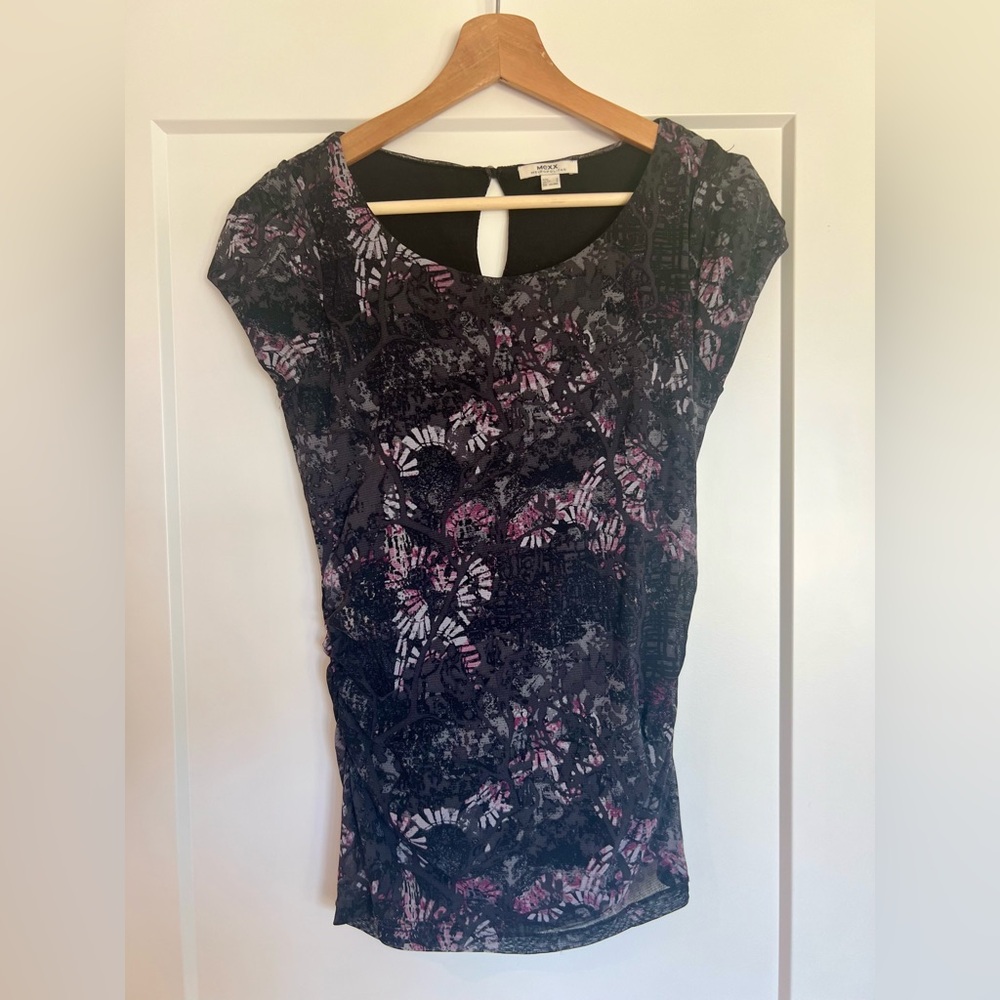 Mexx Black and Pink Patterned Blouse